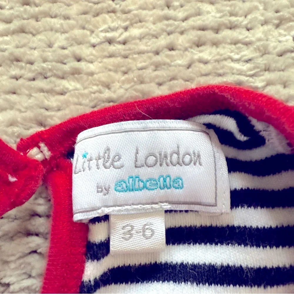 Little London by Albetta Sailboat‎ Striped Romper 3–6M Cotton Nautical Baby